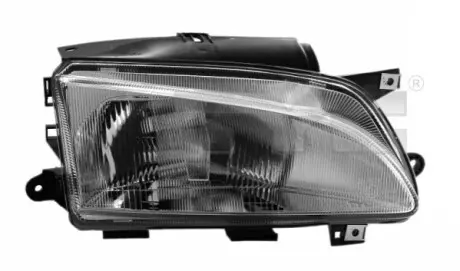 Фара Прав (H4, електричн, без мотора, колір відбивача: срібн) PEUGEOT PARTNER 07.96-07.08 TYC 20-0465-05-2
