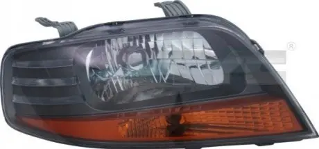 Фара Прав (H4, електричн, без мотора, колір відбивача: чорн) DAEWOO AVEO/KALOS 05.03-04.05 TYC 200531052