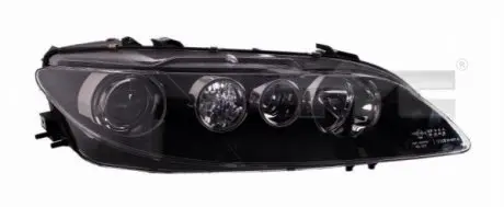 Фара Лів (2*H1/H3, електричн, з мотором, колір відбивача: чорн) MAZDA 6 GG, GY 03.05-12.08 TYC 20-0976-35-2