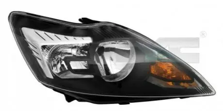 Фара Прав (H1/H7, електричн, з мотором, колір відбивача: чорн) FORD FOCUS II 02.08-09.12 TYC 2011483152