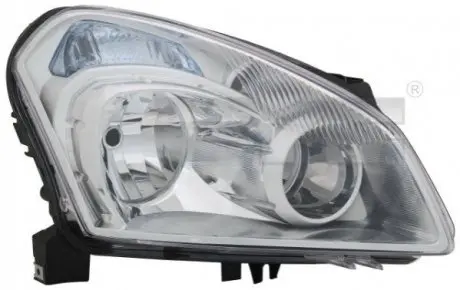 Фара Прав (H7/H7, електричн, без мотора, колір відбивача: хром/чорн) NISSAN QASHQAI I J10 11.06-04.10 TYC 2011571052