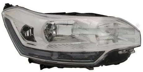 Фара Прав (2*H7/H1, електричн, без мотора, колір відбивача: хром) CITROEN C5 III 02.08-06.11 TYC 2011755052