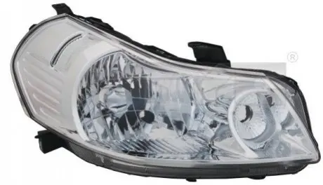 Фара Прав (H4, електричн, з мотором, колір відбивача: хром) FIAT SEDICI SUZUKI SX4 06.06-12.15 TYC 2011917562
