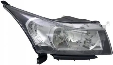 Фара Лів (H4, електричн, з мотором, колір відбивача: хром/чорн) CHEVROLET CRUZE 05.09-09.12 TYC 2012940052