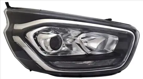 Фара Прав (H1/H7/LED, електричн, з мотором, колір відбивача: чорн) FORD TRANSIT / TOURNEO CUSTOM 07.17-12.23 TYC 2019045062
