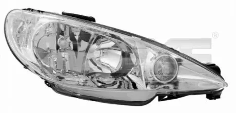 Фара Лів (H7/H7, електричн, без мотора) PEUGEOT 206 02.03-04.09 TYC 206156052