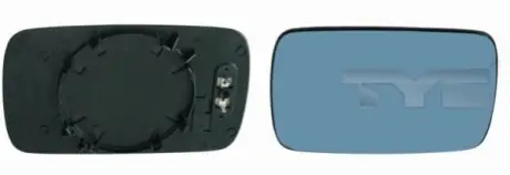 Скло дзеркала (з підігрівом) (L) BMW 5 (E34) 89-95 (синє) TYC 30300641