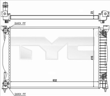 Радіатор охолодження двигуна TYC 7020014R (фото 1)