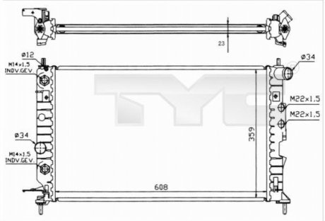 Радіатор, охолодження двигуна TYC 7250004R (фото 1)