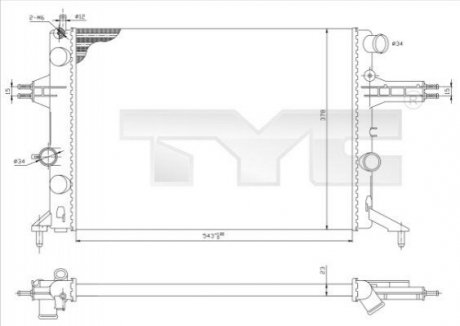 Радиатор, охлаждение двигателя TYC 7250021