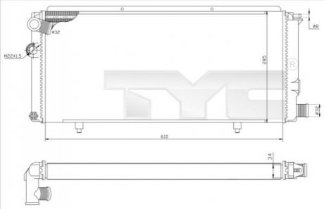 Радиатор, охлаждение двигателя TYC 7260014R