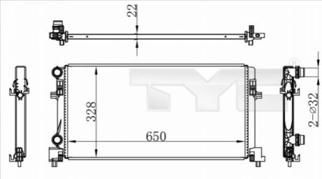 Радиатор охлаждения VW Golf VII/Skoda Octavia 12- TYC 7370073