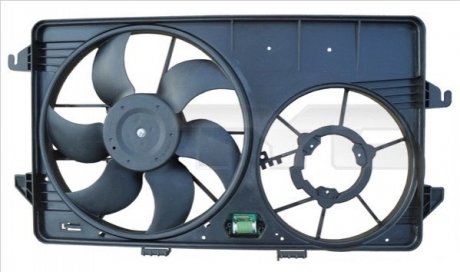 Вентилятор радиатора Ford Transit Connect 1.8 02-13 (с диффузором)) TYC 8100060 (фото 1)