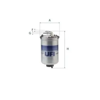 Паливний фільтр SEAT IBIZA IV, IBIZA IV SC, IBIZA IV ST, TOLEDO IV SKODA FABIA II, FABIA III, RAPID, ROOMSTER, ROOMSTER PRAKTIK VW POLO V, XL1 0.8DH-2.0D 05.09 UFI 2402200