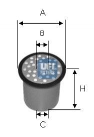Фільтр палива - (7701204497) UFI 2438800 (фото 1)