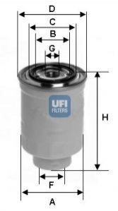 Фильтр топлива - (319224H001, 319112E000, 319223A810) UFI 2444300 (фото 1)