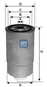 Топливный фильтр UFI 24H2O00