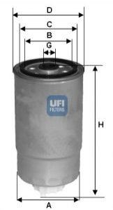 Фильтр топлива UFI 24H2O02 (фото 1)