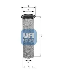 Фільтр повітряний 178x85x61 URSUS 3822, 3824 AGCO GT65, GT65A CLAAS 907, 925 DEUTZ FAHR 70 AF, 70 F, 70 V, 80 AF, 80 F, 80 V, 90 AF, 90 F, 90 V JCB 1 CX, 2CX, 208S, 208S HF, 520, 520 LE UFI 2737700
