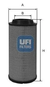 Фільтр повітряний 253x115x65,3 AEBI TC07, TT 50, TT 60, TT 80 AGRALE 4230 HSE FBO, 4230.4 HITACHI EX35 HOLDER 220, 230, 2.34, 240, 2.42, 330 KUBOTA B 1700, B 2100, B 2710, B 2710 HSD UFI 2750800