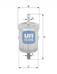 Комплект топливных фильтров UFI 31.001.00