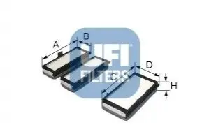 Фільтр салону Fiat Scudo/Peugeot Expert 1.6D/1.9D/2.0HDi/JTD 96- (к-кт 3шт) UFI 5307000