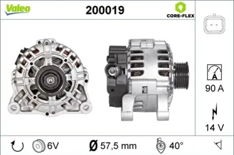 Генератор (14В, 80А, відновлений) CITROEN BERLINGO, BERLINGO MULTISPACE, C4, C4 GRAND PICASSO I, C4 I, C4 PICASSO I, C5 II, C5 III, C8, JUMPY I, JUMPY II, NEMO, XSARA, XSARA PICASSO 1.1-2.2 06.96 Valeo 200019 Купити в Україні