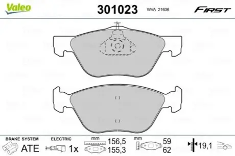 Тормозные колодки ALFA P. 145/146/156/166 95-07 Valeo 301023