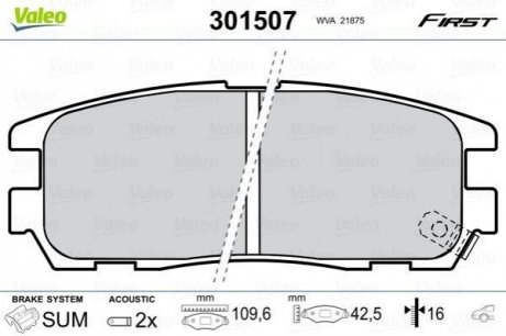 Тормозные колодки OPEL T. FRONTERA A/B 92- Valeo 301507