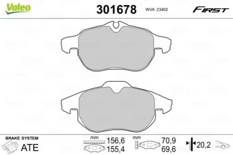 Тормозные колодки OPEL P. SIGNUM/VECTRA 02- Valeo 301678