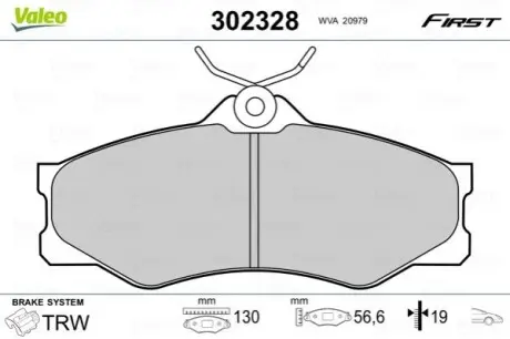 Гальмівні колодки Valeo 302328