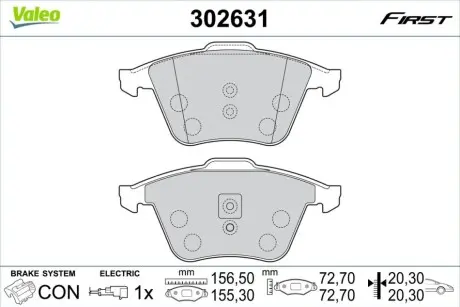 Гальмівні колодки Valeo 302631