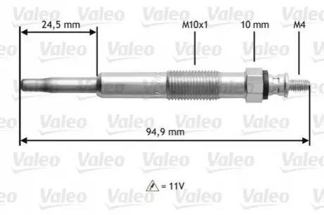 Свеча накаливания Valeo 345110