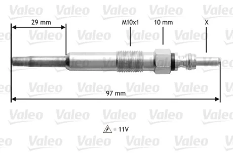 VALEO JEEP свічка розжарювання ALFA; FORD; OPEL; ROVER, VW T5 Valeo 345136