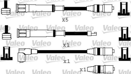 VALEO BMW дроти високої напруги 7шт E34 2,0/2,5 Valeo 346574