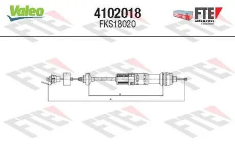 Тросовий привод, привод зчеплення FTE CLUTCH ACTUATION Valeo 4102018