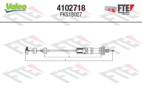 Тросовый привод, привод сцепления FTE CLUTCH ACTUATION Valeo 4102718