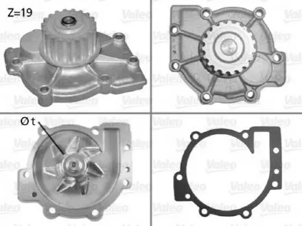 Помпа води Renault Kangoo/Master/Laguna/Megane/Opel Movano 1.8/1.9dCi/dTi/D/2.0 95-03 (R/B)(8лоп) Valeo 506325
