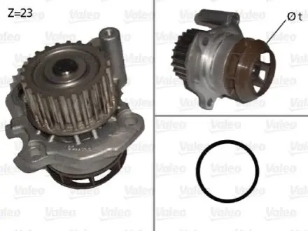 Помпа води Audi A3/A4/A6 2.0TFSI 04-13/Skoda Octavia 2.0RS 05-13/VW Golf 2.0R 07- (23z) (R/B) (8лоп) Valeo 506876 Купити в Україні