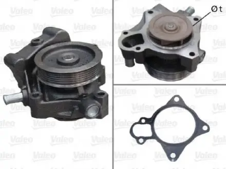 Помпа води Citroen Jumper/Peugeot Boxer 3.0HDi/Fiat Ducato 2.3D/3.0D/Iveco 06- (R/B) (7 лоп) (6 кан) Valeo 506961