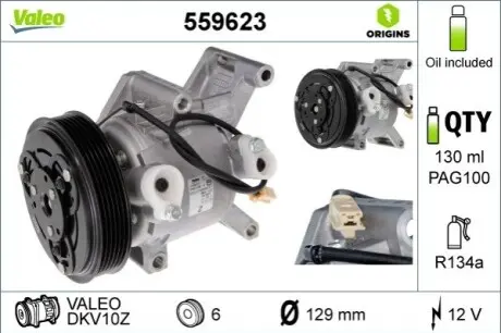 Компресор, система кондиціонування повітря Valeo 559623