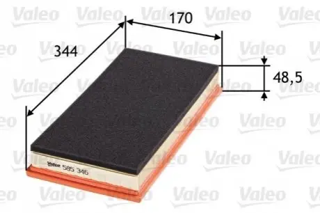 Фільтр повітряний VOLVO S40 I, V40 DODGE DAKOTA, DURANGO JEEP CHEROKEE, COMANCHE, WRANGLER I 1.9-5.9 10.84-06.04 Valeo 585346