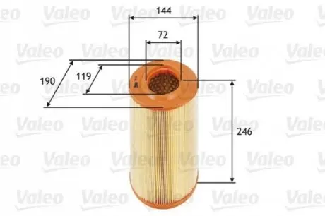 Фільтр повітряний Alfa Romeo 159/Brera/Spider 1.8-3.2 i/1.9-2.4JTDM 06-11 Valeo 585669