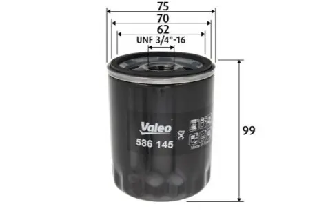 Фільтр масляний Mazda 3/5/6/MX-5 1.8-2.5 16V 03 Valeo 586145