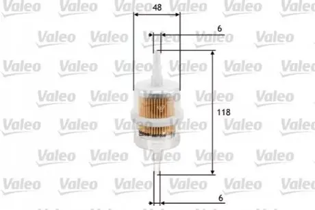 Фільтр паливний Fiat Ducato 1.8/2.0 82-94/ВАЗ 1.2-1.6 70-12 Valeo 587005