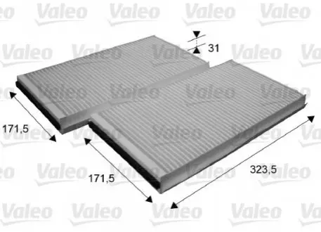 Фільтр салону BMW 5 (E60/E61)/6 (E63/E64) 2.0-5.0 01-10 (к-кт 2шт.) Valeo 698863