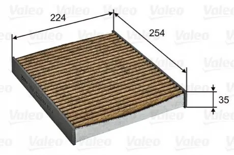 Фільтр салону Skoda Fabia/Roomster/VW Polo 99-10 (вугільний) Valeo 701029