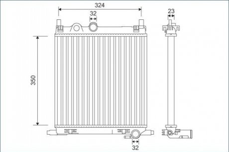 Радіатор охолодження VW Load Up/Skoda Citigo 1.0 11- Valeo 701128 (фото 1)