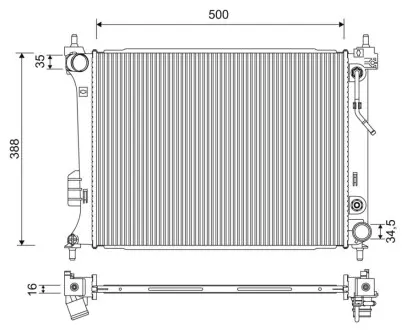 Радиатор двигателя (акпп/мкпп) HYUNDAI I20 I 1.2-1.6 09.08-12.15 Valeo 701254
