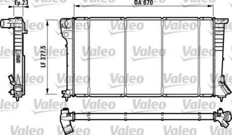 VALEO CITROEN радиатор охлаждения Berlingo,Xsara,Peugeot 306,Partner 1.8D/1.9D 96- Valeo 732517
